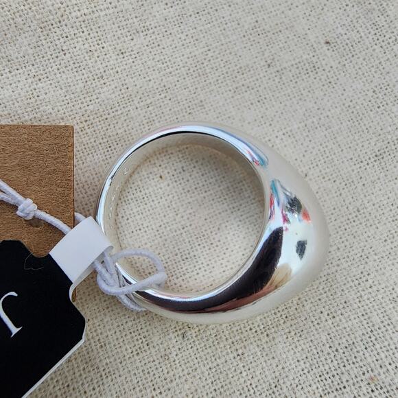 NWT J. Crew Sculptured Orb Silver Mirror Ring Size 6 - Picture 6 of 9